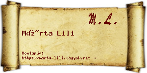 Márta Lili névjegykártya