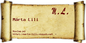 Márta Lili névjegykártya