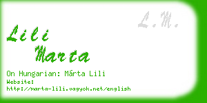 lili marta business card