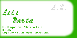 lili marta business card